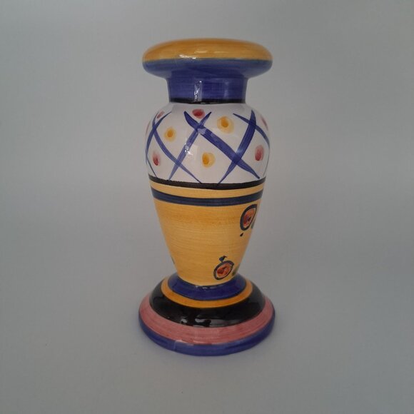 Hand-Painted Bella Casa Ganz Ceramic Candlestick Holder - Picture 6 of 11